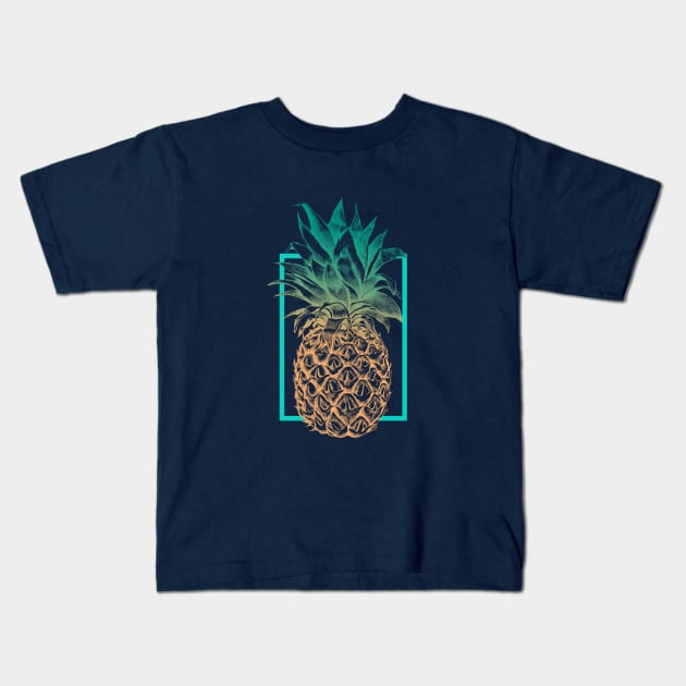 Pineapple tropical Kids T-Shirt by JuanMedina